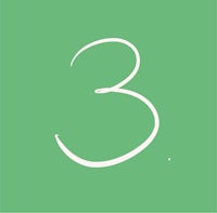 the number 3 in white on a green background